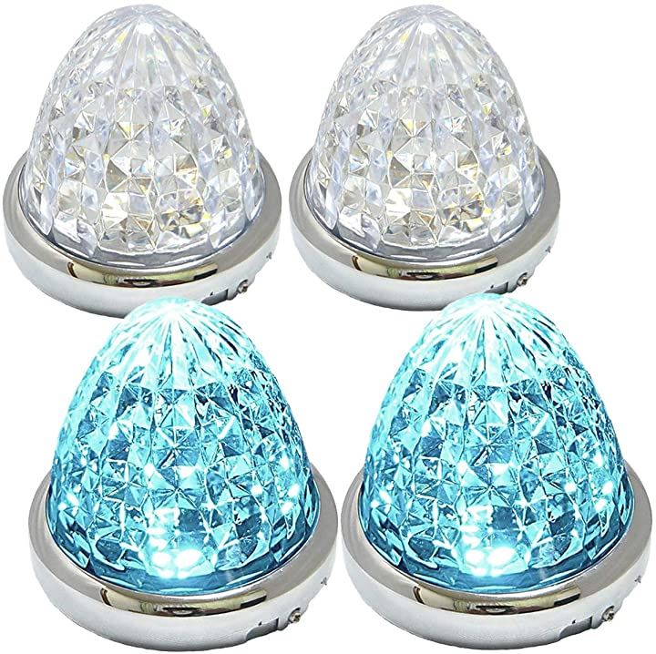 24V トラック用 LED マーカーランプ サイド 8面クリスタルカット仕様 16LED メッキリン