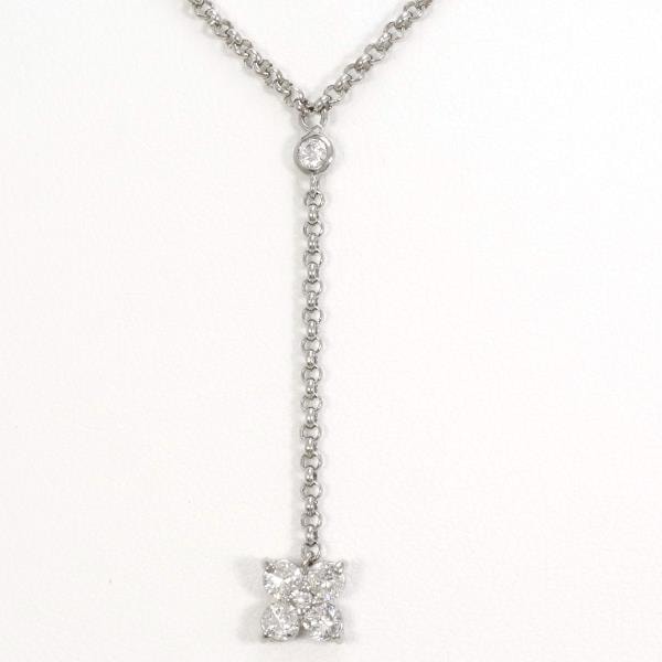 K18 18金 WG ホワイトゴールド ネックレス ダイヤ 0.35 約40cm ジュエリー 中古