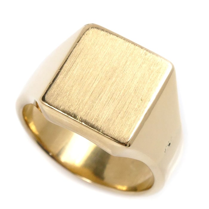 K18YG イエローゴールド 印台 リング・指輪 18号 19.8g メンズ 中古