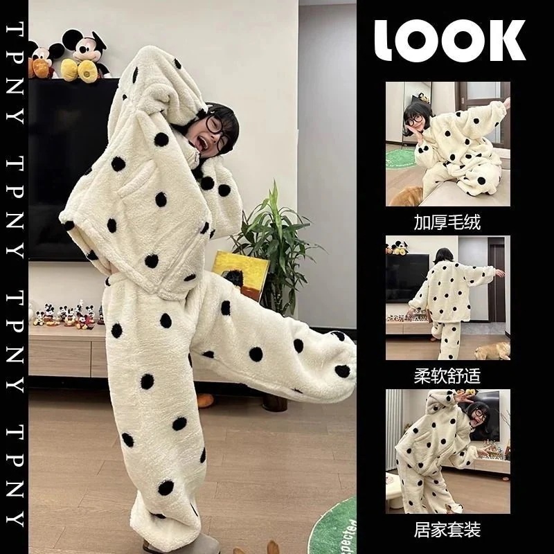 プリントサンゴフリースパジャマ 用 26 ジップカーディガン 暖かい ゆったり 快適 ウェアセット パジャマ ウェア もこもこパジャマ パジャマ レディース パジャマ 韓国2026新品
