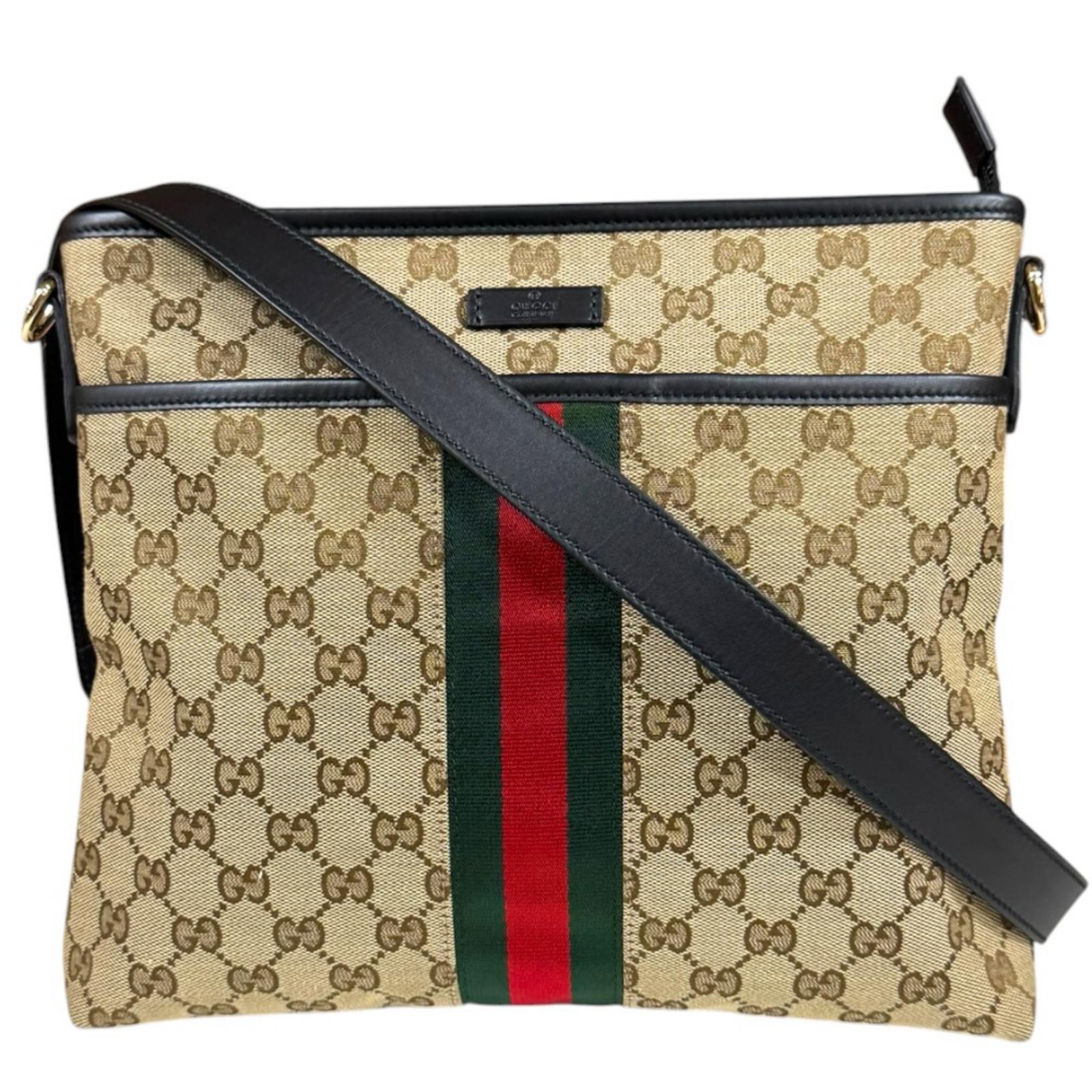 グッチ シェリー ショルダーバッグ GGキャンバス 388926 ブラウン GUCCI 中古 美品
