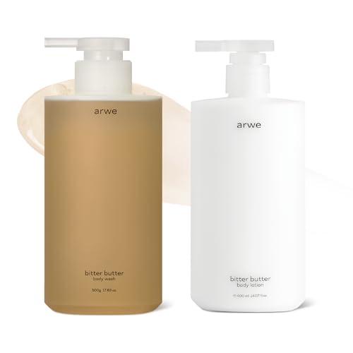 【アルベ】 ビターバター ボディウォッシュ 500ml & セラミド ボディローション 400ml セット/自然由来/弱酸性ボディケアソープ/24時間保湿持続クリーム/次世代角質スクラブ PHA&LH