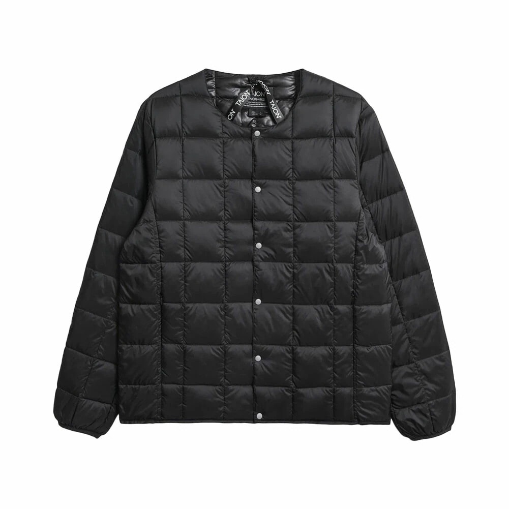 ベーシック クルーネックボタン インナーダウンジャケット メンズ (TAION-104)