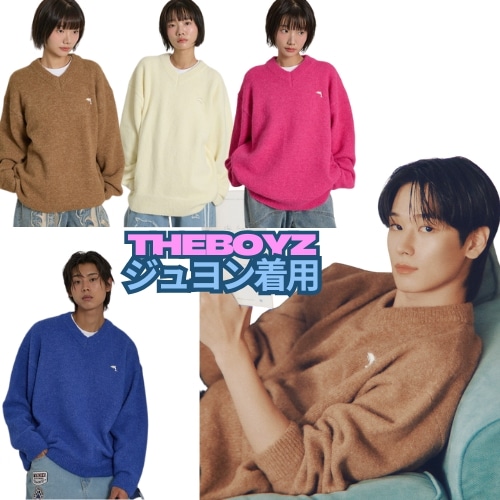 Dolphin Hairy Vネックニット 4色 THEBOYZ ジュヨン着用