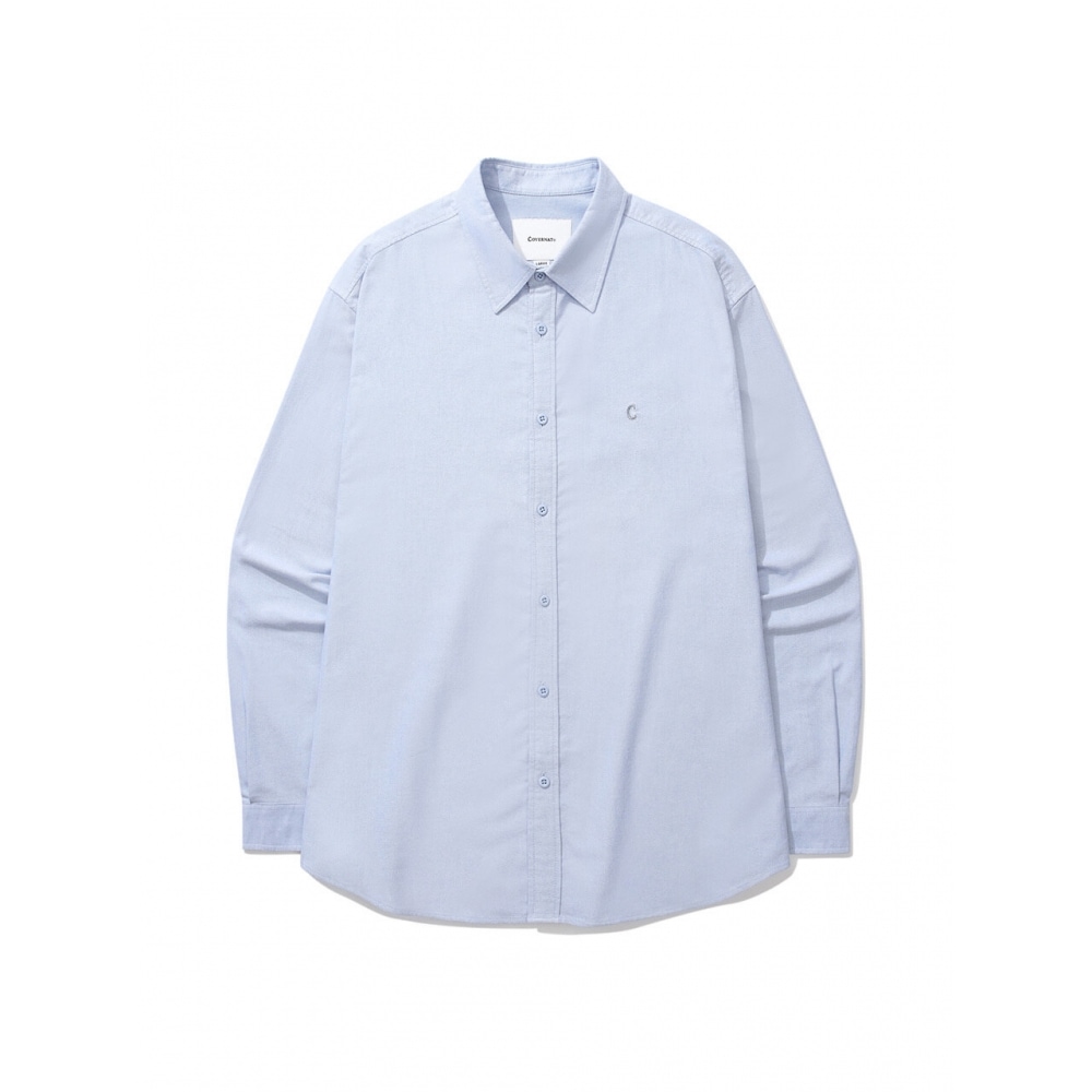 COVERNAT オーセンティック C ロゴオックスフォードシャツブルー