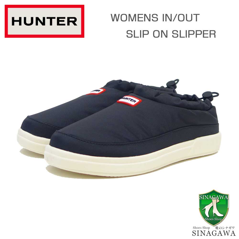 ハンター HUNTER WFF3100WWU（レディース） レディース イン/アウト スリップ オン スリッパ （カラー：ブラック / シェイデッドホワイト ） サボ ラバーソール 室内履き キャン