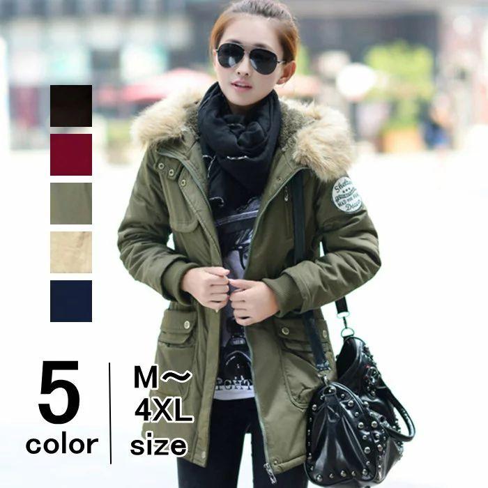 モッズコートミリタリーコートフェイクファー裏起毛厚長袖アウターコートジャンパーコート防寒秋冬レディース不可 5,456円