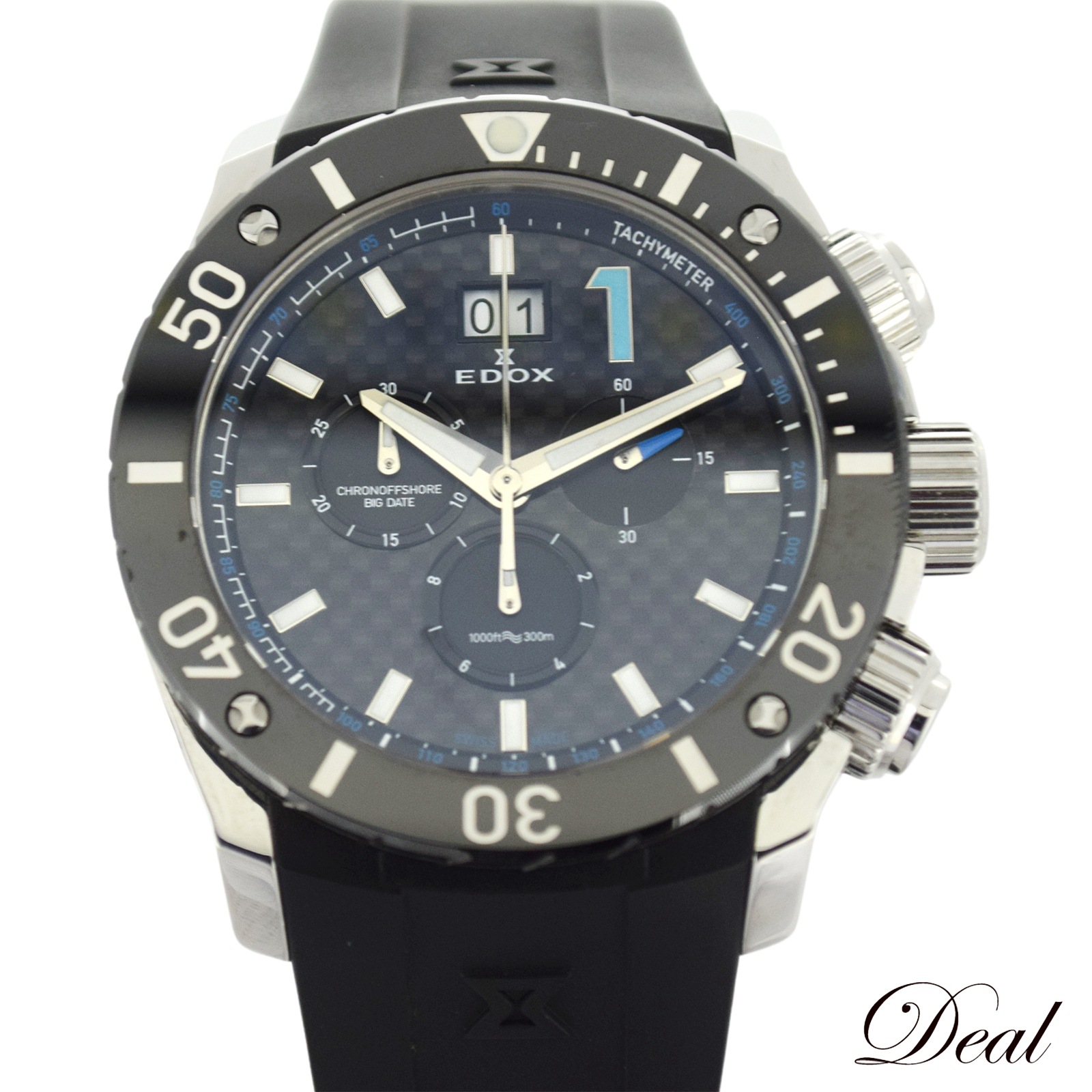 エドックス クロノオフショア1 ビッグデイト 10020-3-NBU メンズ
