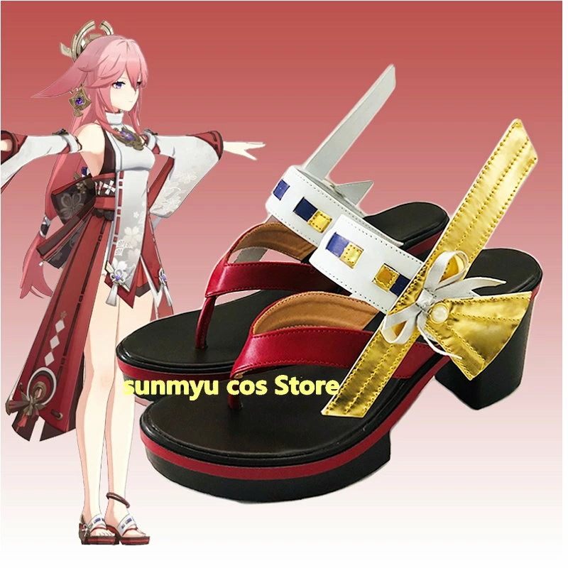原神　八重神子 やえみこ　オーダーサイズ　 コスプレ靴