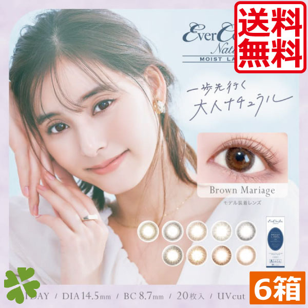 エバー カラー ワンデー　モイストレーベルUV　(20枚入)　6箱　新木優子　アイセイ　大人カラコン