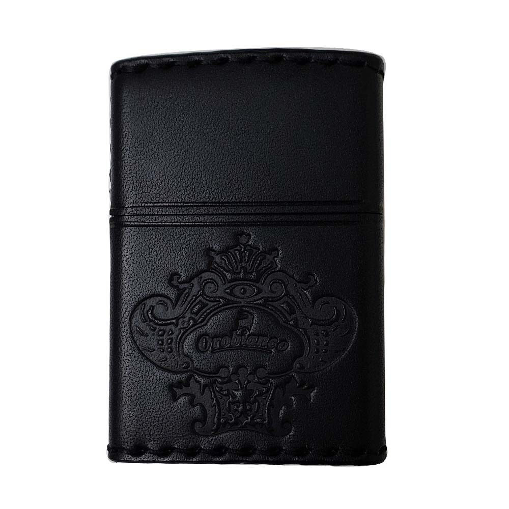 オロビアンコ Orobianco ZIPPO ライター ジッポー 本牛革手縫い 本革 日本製 ブラック 正規品 喫煙具 アウトドア ORZ-001BK