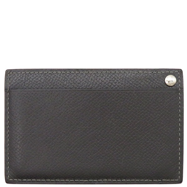 エルメス HERMES パスケース チュウチュウ ヴォーエプソン グラファイト シルバー金具 ダークブラウン J刻印【中古】