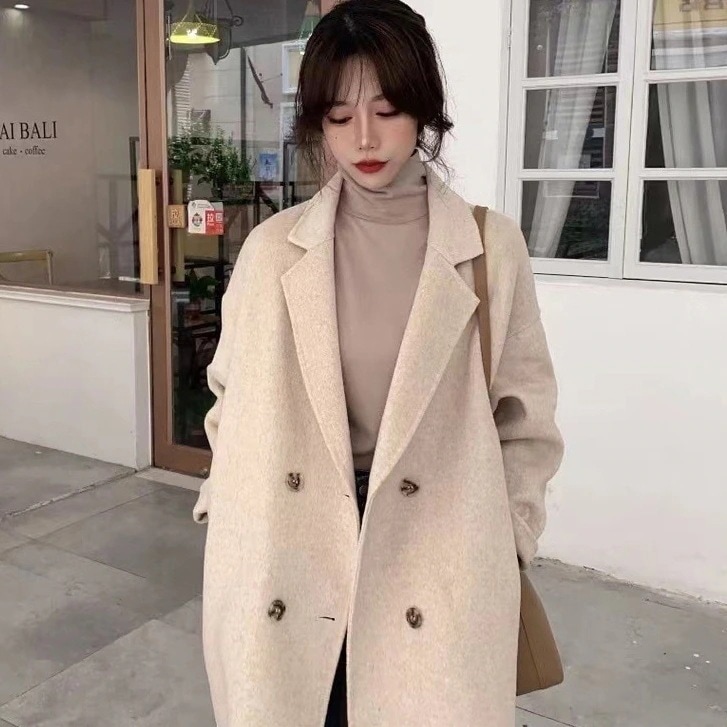 [最安値挑戦]！大きいサイズ 秋冬 コート ダブルブレスト ジャケット トレンチコート ゆったり アウター オーバーサイズ ロング丈 レディース チェスターコート