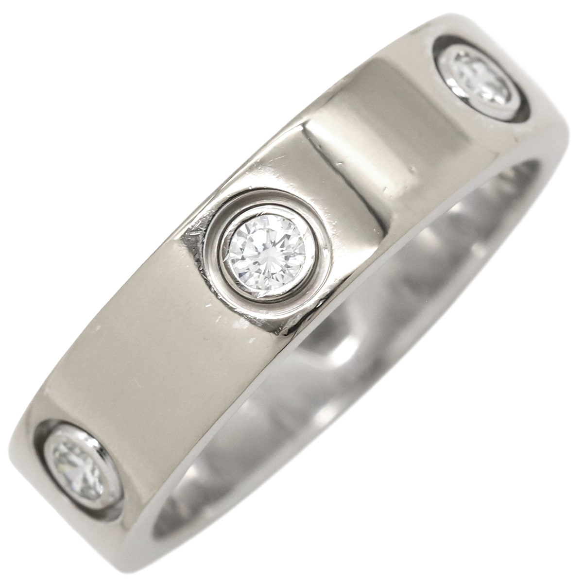 カルティエ Cartier リング 指輪 ラブリング フルダイヤ K18WG ダイヤモンド ホワイトゴールド #57(JP17) LOVE Ring Au750 18K 18金 6石 6P 6粒 17