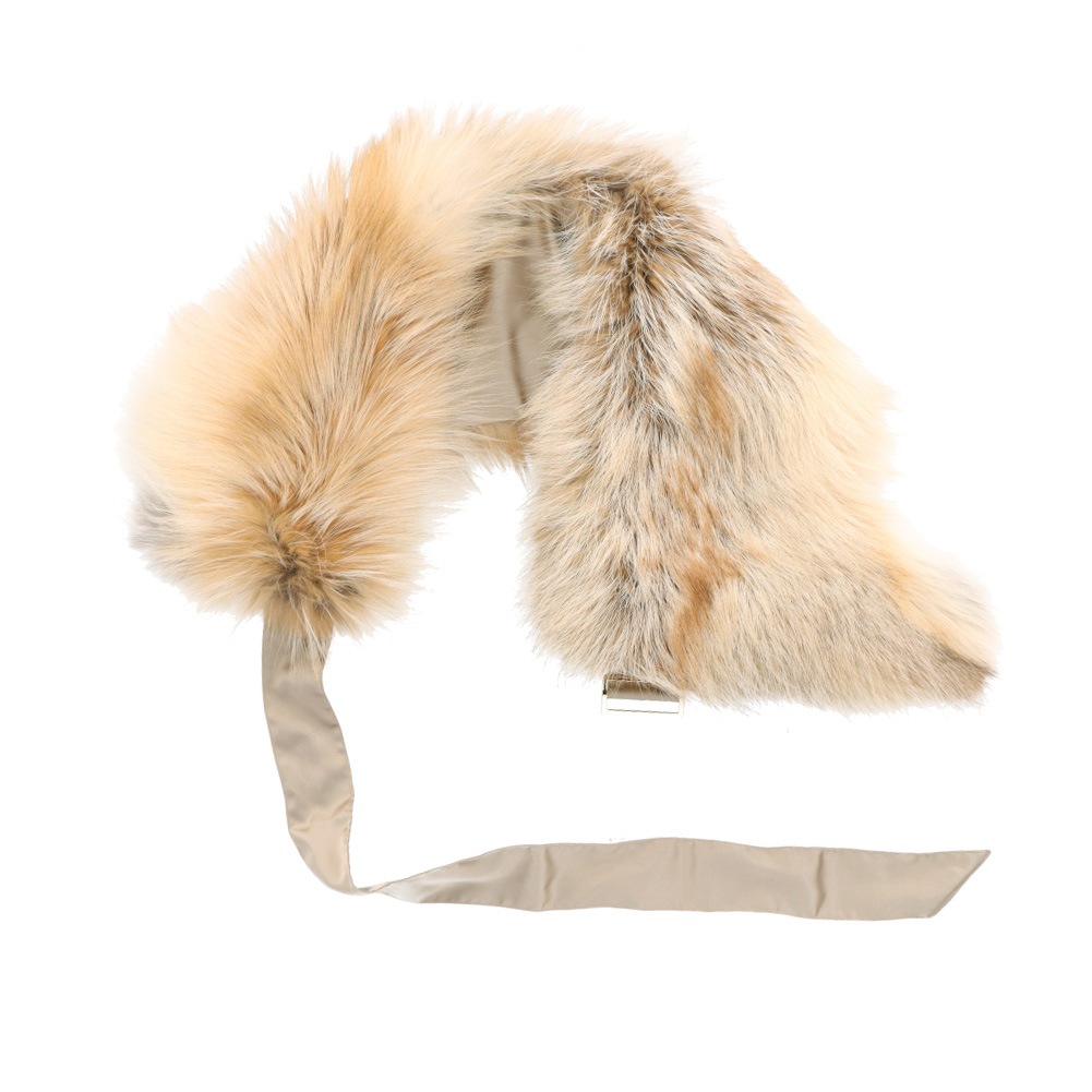 ファー マフラー 2way ファーストール ベルト フォックス リアルファー 秋 冬 ナチュラル オシャレ 男女兼用 斜め掛け FOX ベージュ 変形デザイン レディース ギフト プレゼント