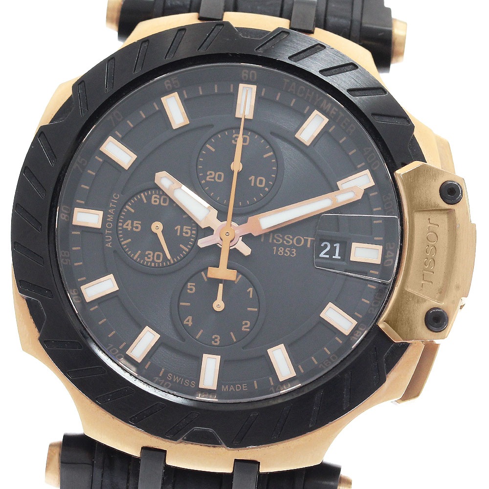 ティソ TISSOT T115.427.37.051.01 T-レース オートマティック クロノグラフ 自動巻き メンズ 箱・保証書付き_962536【中古】
