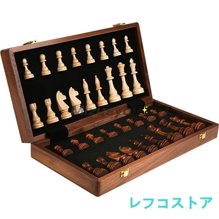 『目玉新商品』チェス木製チェスセット折りたたみ式木製チェスセット家族団らん折りたたみ式木製チェスボックスギフト高級チ買い占め中
