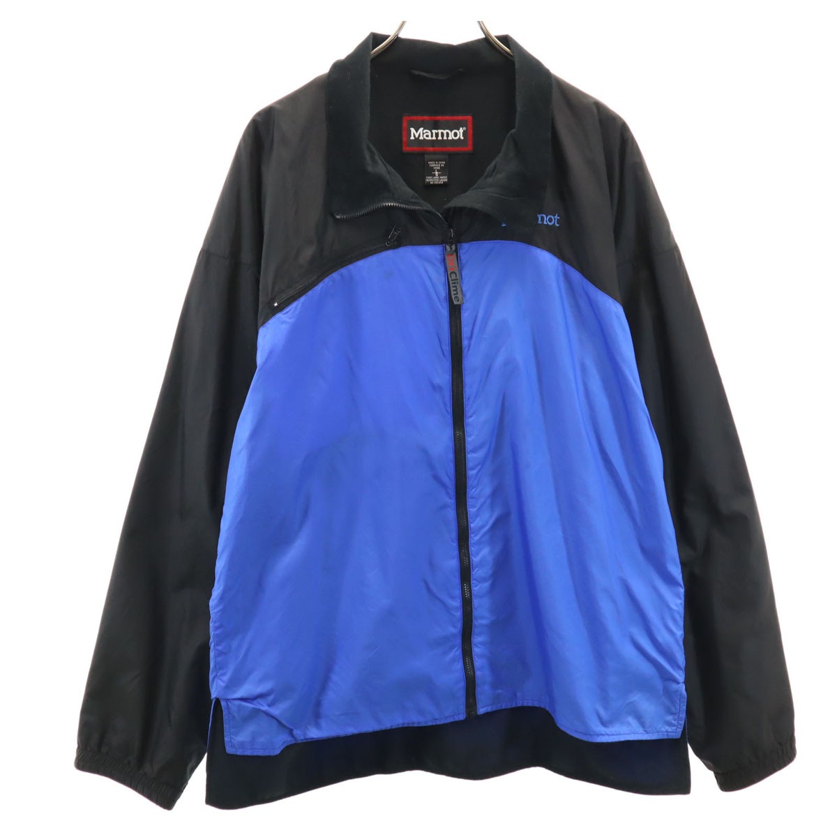 ナイロンジャケット L ブルー アウトドア 裏トリコット メンズ 古着