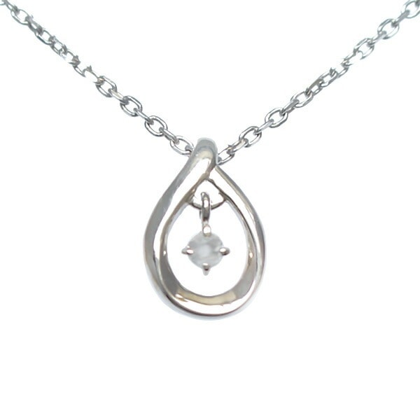 リボン済＆紙袋 ネックレス 正規品 6月 誕生石 誕生日 レディース しずくモチーフ ネックレス ペンダント プレゼント ムーンストーン エターナルシルバー 祝い 13,505円