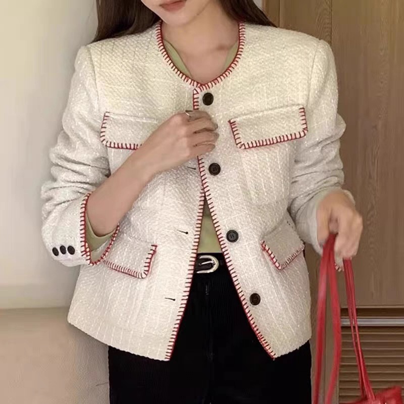 高級感 お嬢様 ラウンドネックせ コート着