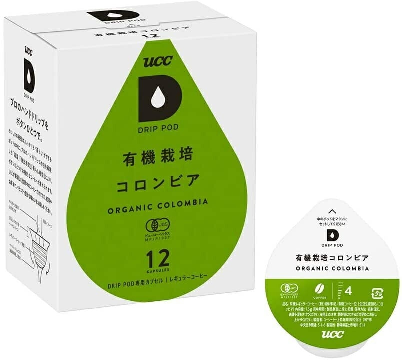 UCC 上島珈琲 DRIP POD有機栽培コロンビア専用カプセル 18箱セット(12個入18箱)