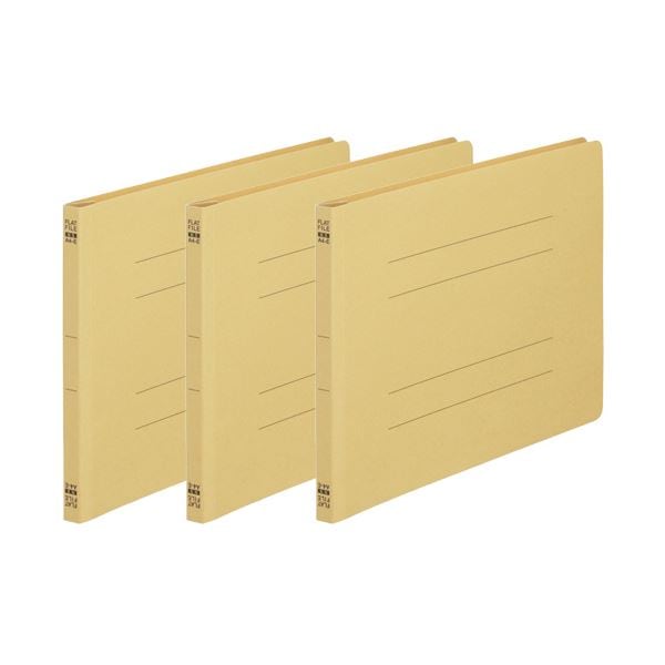 （まとめ）TANOSEE フラットファイル（ノンステープルタイプ）A4ヨコ 150枚収容 背幅18mm 黄 1パック（3冊）30セット