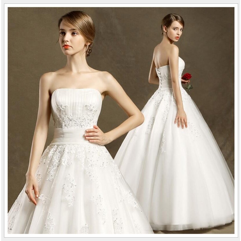 ベアトップ パーティードレス ウエディングドレス Aラインドレス ロングドレス ステージ衣装 二次会