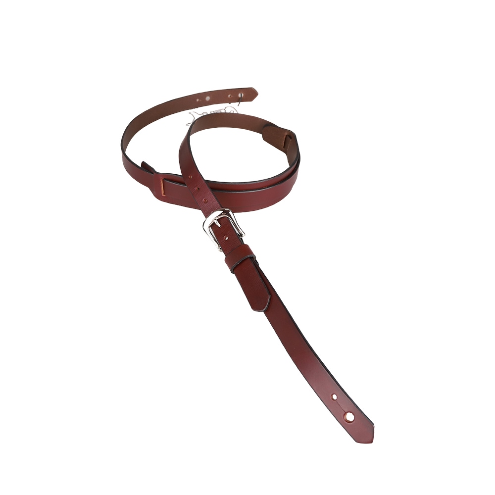 英国手工製ギターストラップ Slim Padded Red Silver Bob Dylan同様