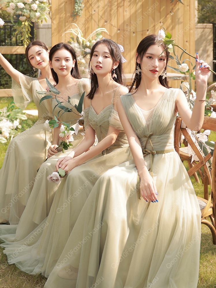 ウェディングドレス マキシワンピース 花嫁ドレス フレアワンピース 着痩せ 結婚式 お呼ばれ パーティードレス 飲み会 披露宴 キラキラ イブニングドレス 大人-98