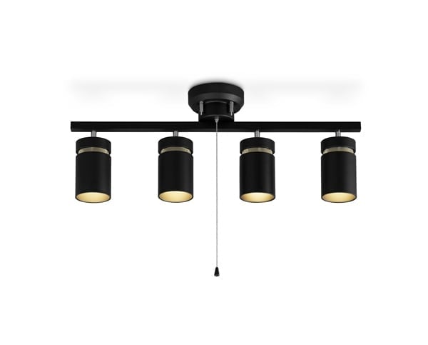 アイリスオーヤマ 4灯シーリングライト マットブラッ/メタリックシルバーク CEA-22SS