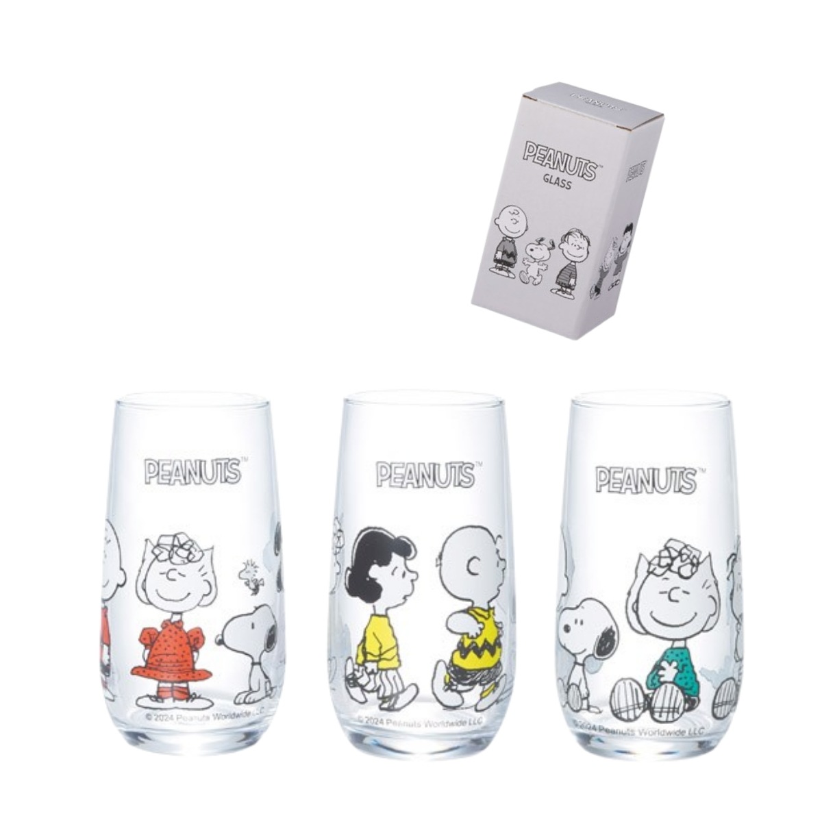 12個セット スヌーピーライングラス, キャラクターデザイン, 360ml, ギフトボックス付き, ギフト, 景品, イベント, ノベルティ, アメリカン, プレゼント, 記念品