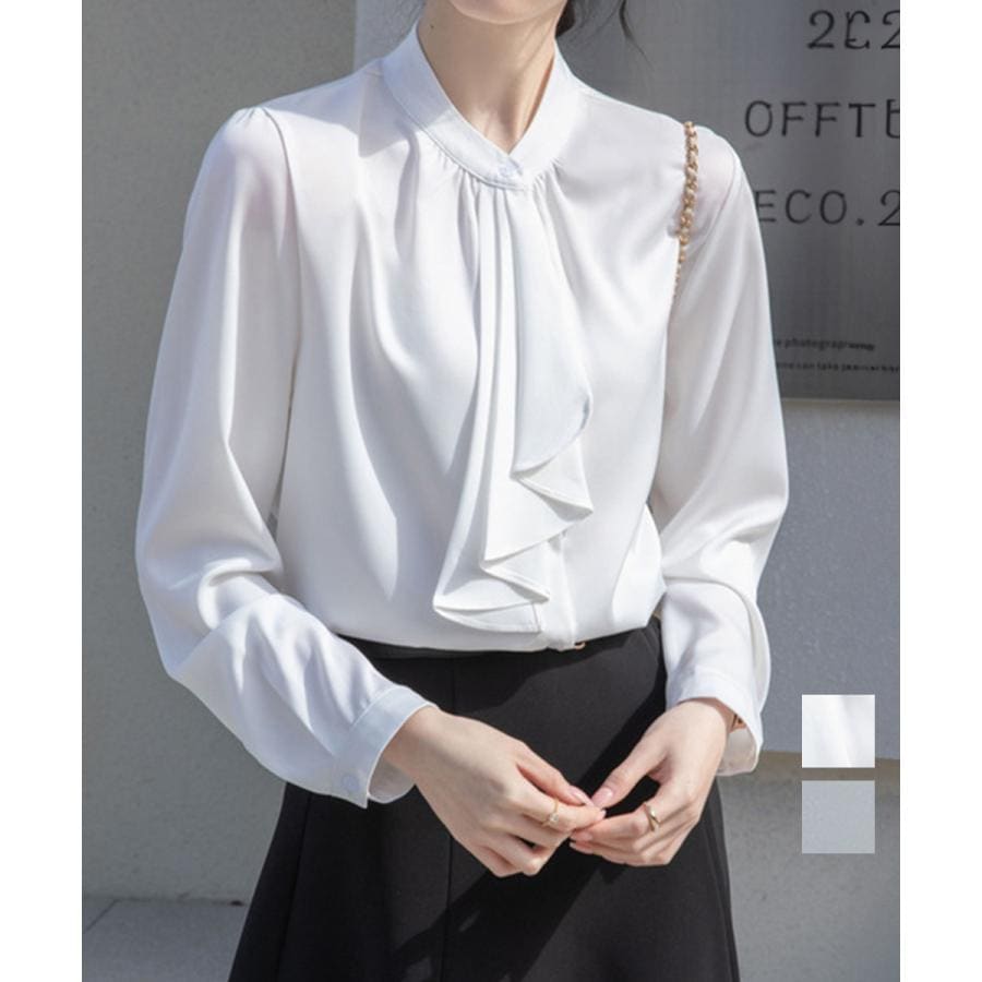 シャツブラウス 長袖 ゆったり トップス【ゆうパケット】