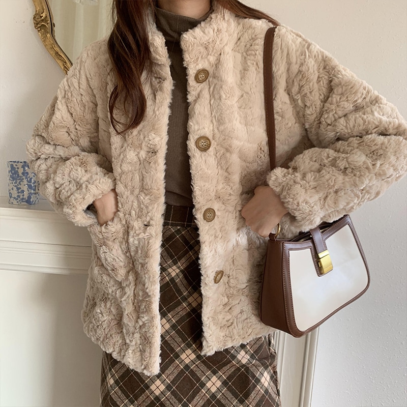 【送料無料】レディース 2タイプ もこもこ ジャケット アウター コート 羽織 ファーコート