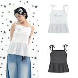Tシャツ・カットソー hug your skin Hugging Hotfix Sleeveless Gray 25SSTOP07GR Qoo10] Hugyourskin hug your skin Huggin