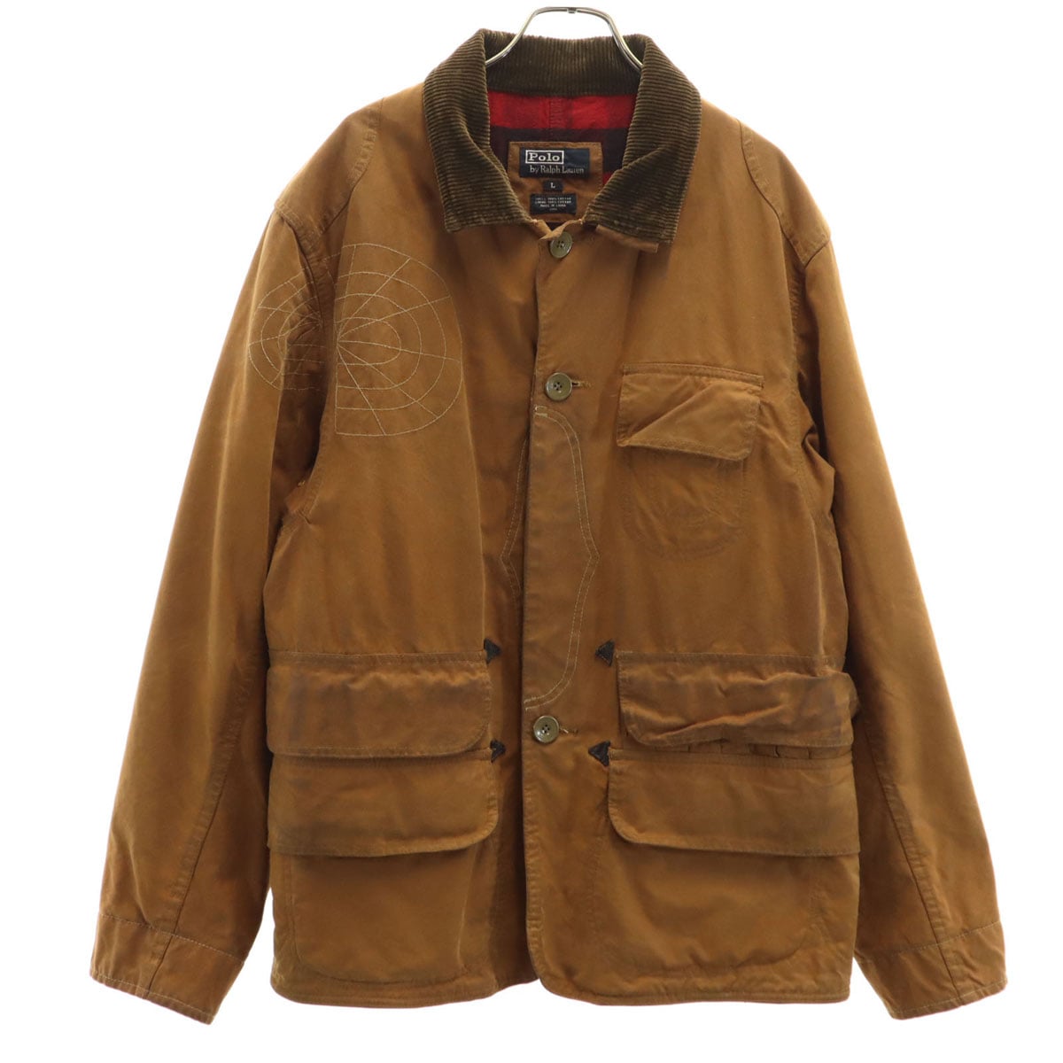 Polo by Ralph Lauren ポロバイラルフローレン オイルコーティング ハンティングジャケット L ブラウン メンズ 古着