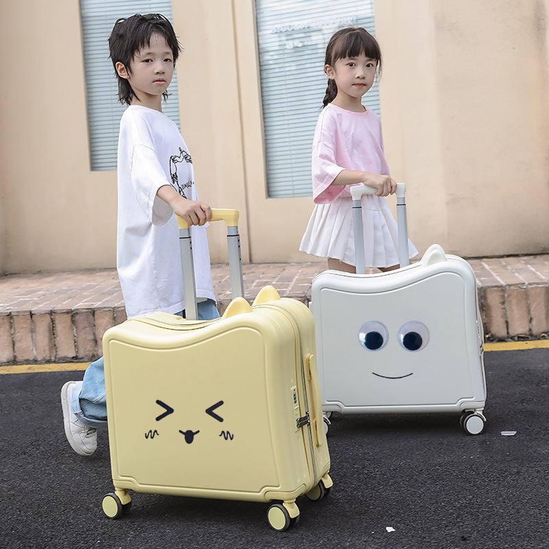 新しい子供用乗用トロリーケース男の子と女の子の軽量旅行ケース20インチの赤ちゃんの歩行アーティファクトはスーツケースに座ることができます
