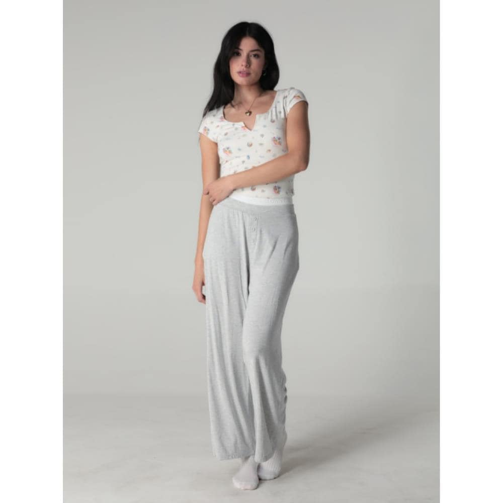 GLOWNY TWIRL FLARE PANTS WHITE MELANGE GY25LWPT003WM