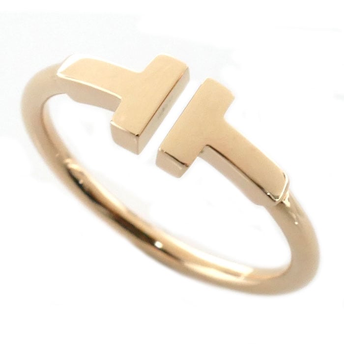 TIFFANY&Co. ティファニー K18PG ピンクゴールド Tワイヤー リング・指輪 60147377 14号 3.2g レディース 中古 美品