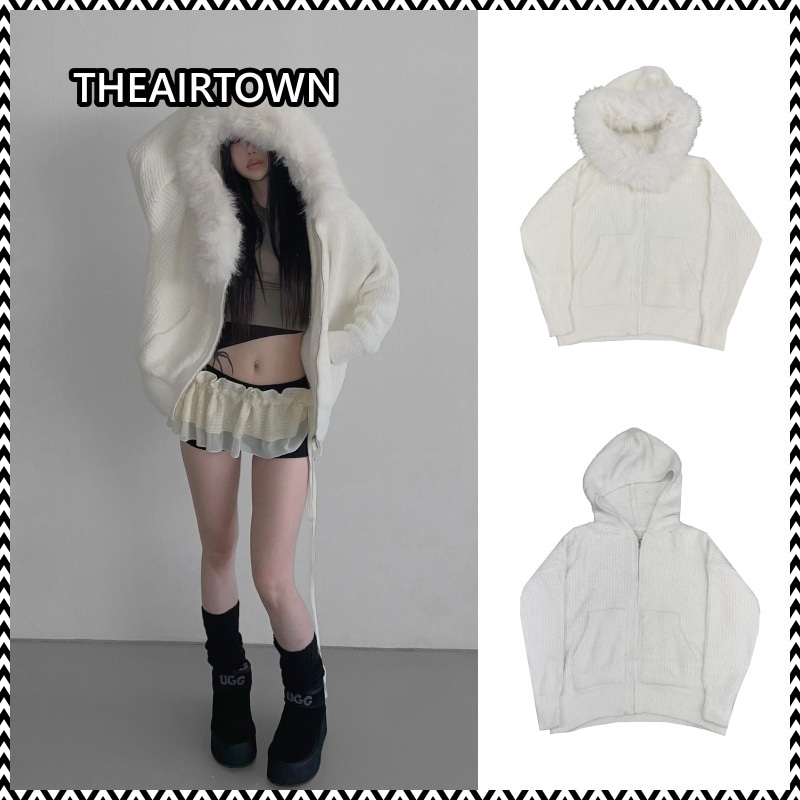 THEAIRTOWN union treaming fur zip-up