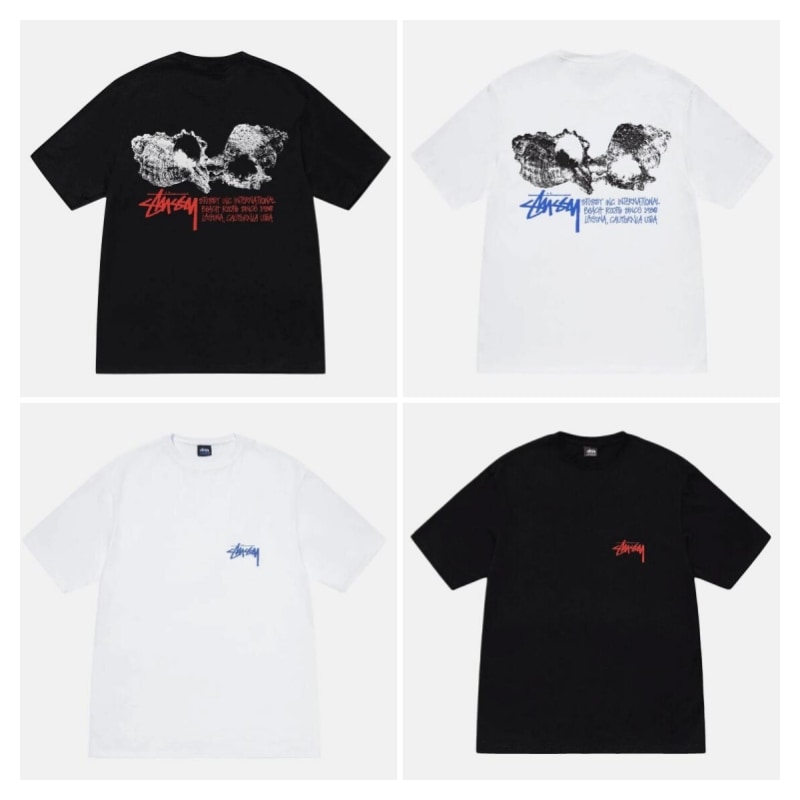 新品 ステューシー STUSSY SHELLS TEE Tシャツ スケート ストリート エイトボール ストックロゴ ストゥーシー スチューシー 1905067