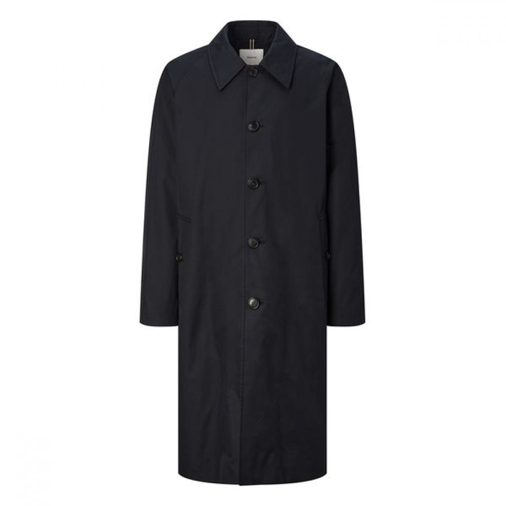 [ヘッジズ] 24FW ネイビーソリッドコットンブレンドコート WHCO4C102N2