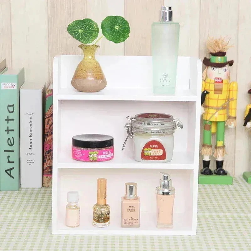 【20点セット】急速出荷新の特恵実木テーブル化粧棚ミニ香水カップカップ多肉デスク小型2段収納棚1595