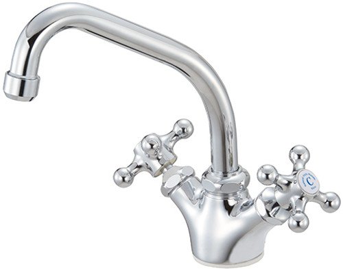 SANEI キッチン用 ツーバルブワンホール混合栓 十字ハンドル 寒冷地用 K811YK-13