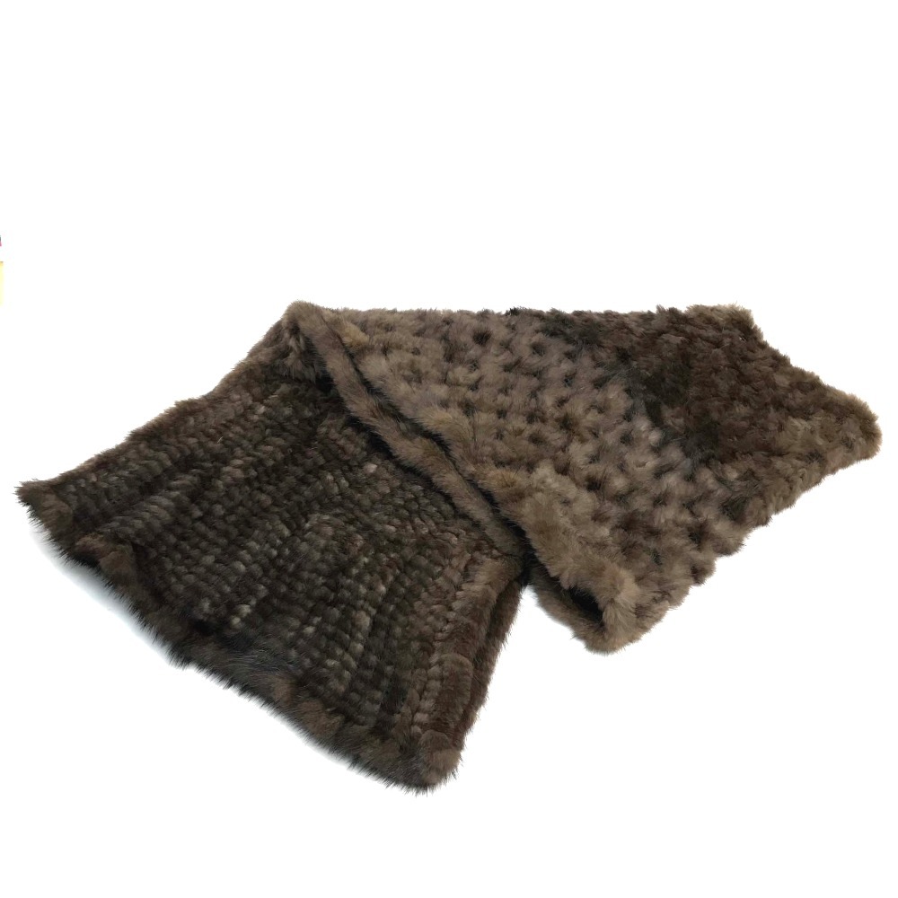 no brand ノーブランド マフラー 毛皮 ミンクテール ファーマフラー ミンク ブラウン