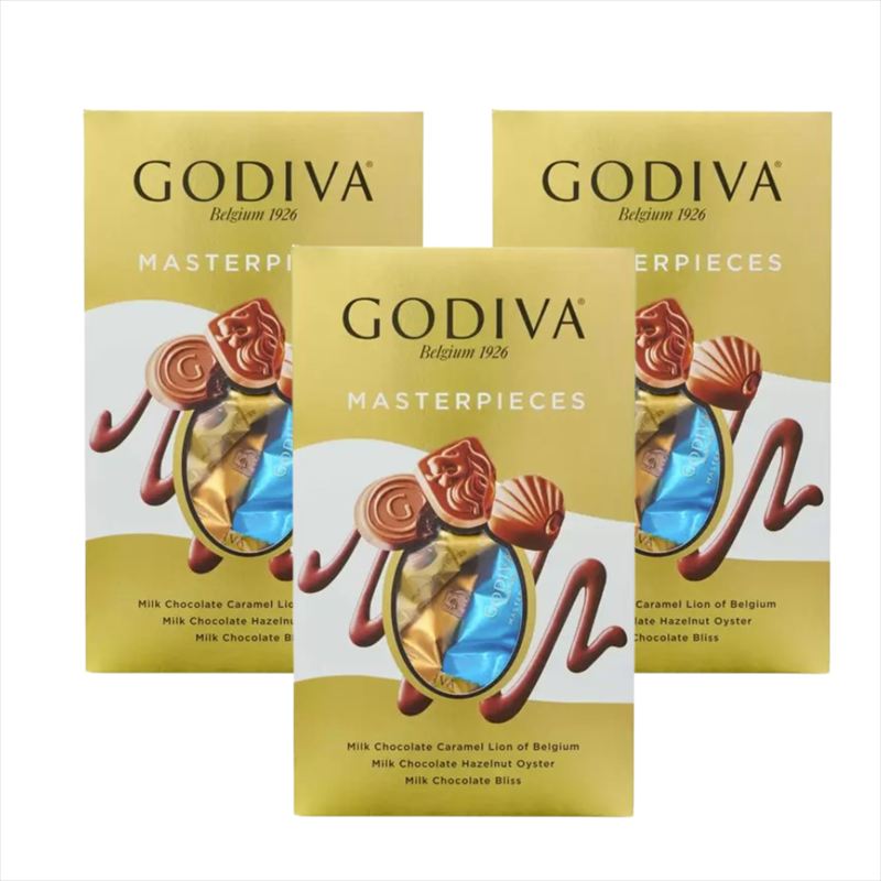 【3箱セット】GODIVA ゴディバ マスターピース アソートボックス【360g】3種類 セット（ミルクチョコレートヘーゼルナッツプラリネ ミルクチョコレートキャラメル ミルクチョコレートプリス)【送