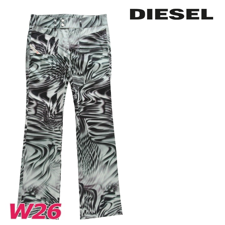 ブーツカットパンツ レディース P-LISA オプティカルグラフィック ストレッチ die-l-p-f8-32c