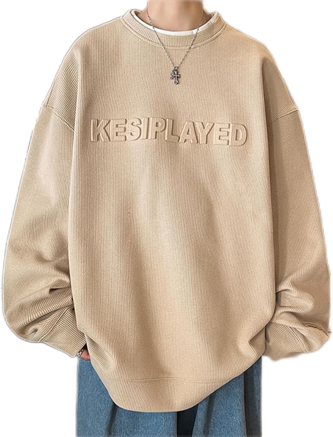 長袖パーカー フルオーバー メンズ クルーネック おおきいサイズ フェイクレイヤード 春 秋 体型パカー 着こなし Tシャツ 吸汗速乾 軽量 かっこいい ファッション 服 高校生 普段着 スポーツ