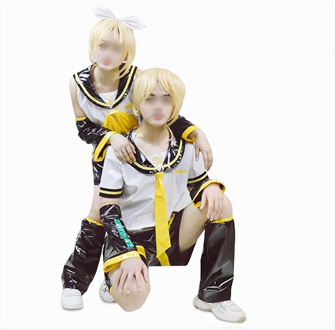 wusuobic[迅速な出荷]ハロウィン イベント仮装 コスチューム 変装 衣装 付き イヤホン ウィッグ付き コスプレ衣装 鏡音LEN 鏡音RIN
