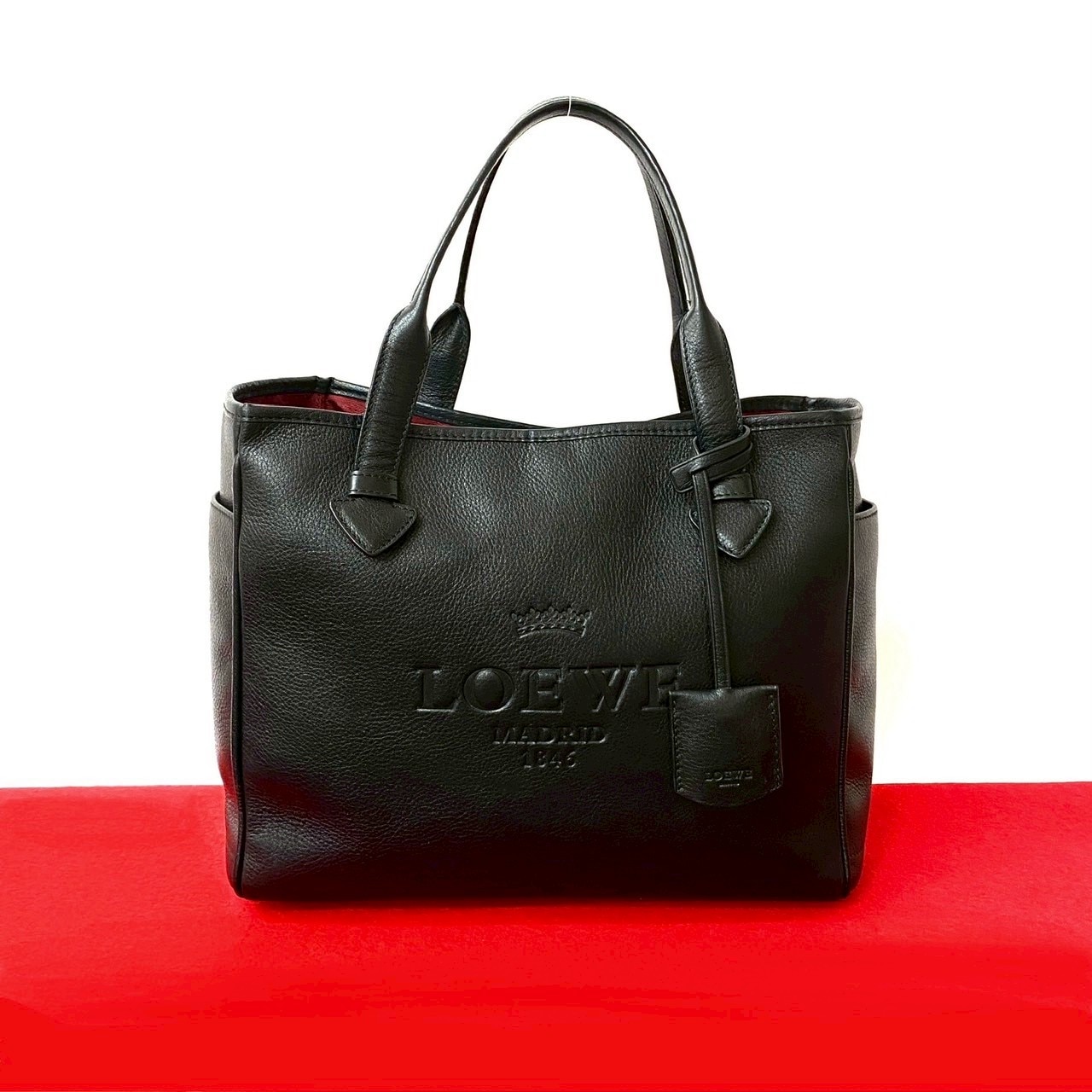 ヘリテージ ロゴ エンボストートバッグ レザー ブラック 76854