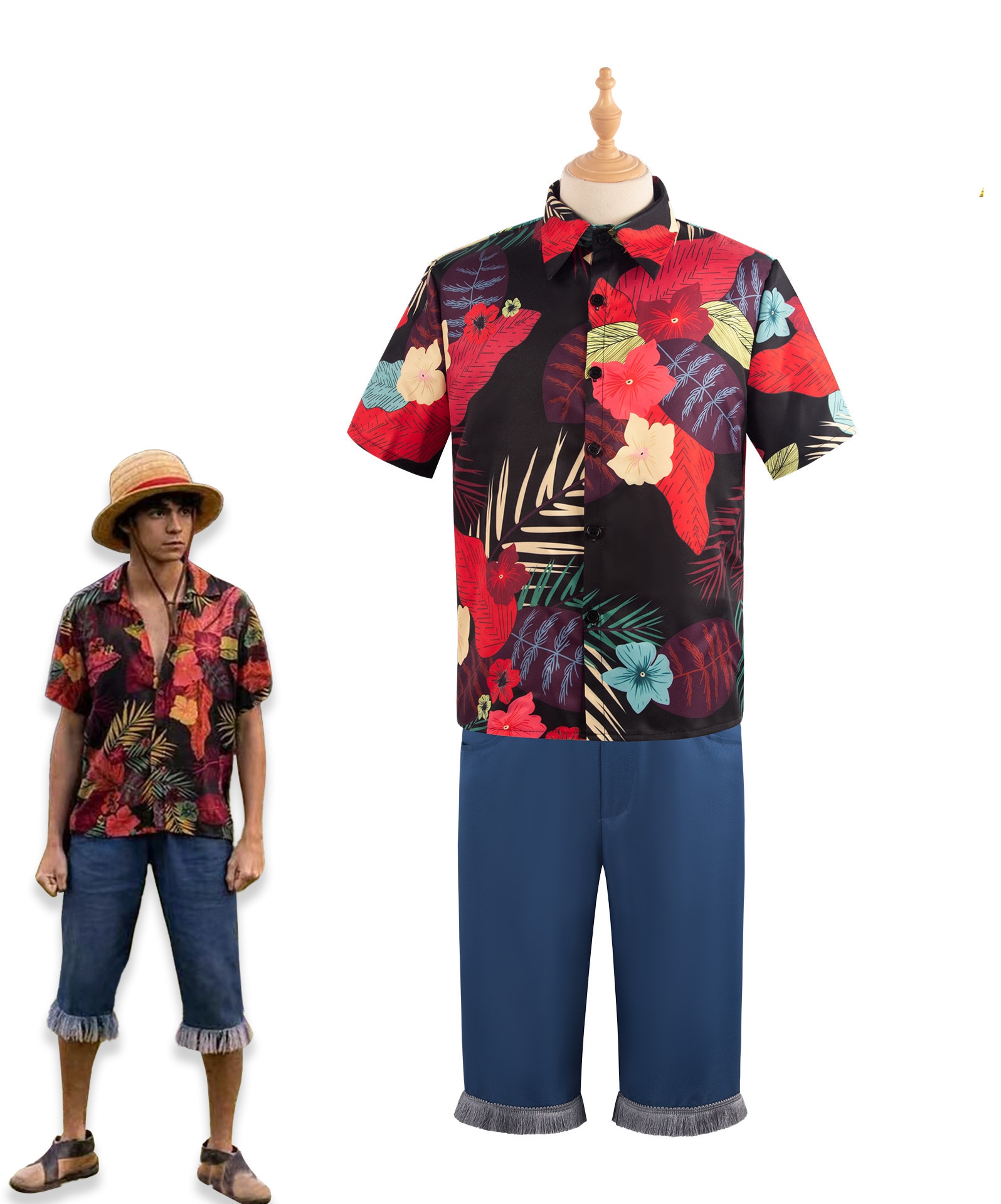 実写版 ONE PIECE モンキーDルフィ コスプレ衣装 P738